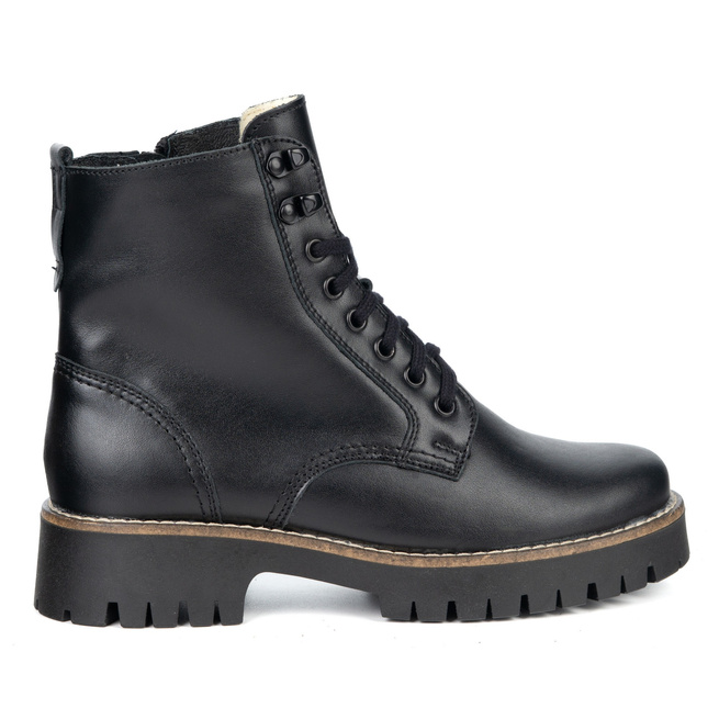 Olivier Elara – skórzane botki zimowe z wełną naturalną