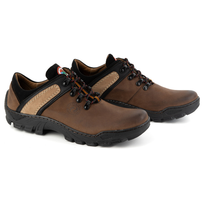 Pánské kožené trekové boty 311GT tmavě hnědé