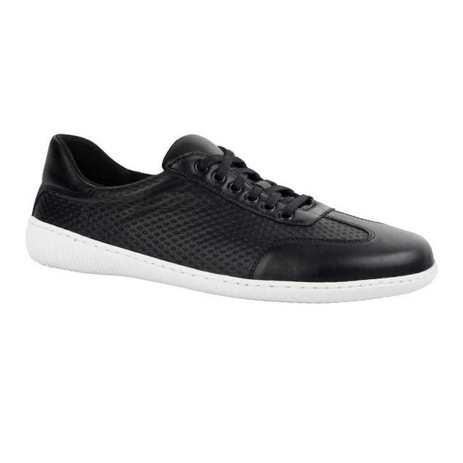 Pánské barefoot minimalistické kožené boty 0742WK black embossed