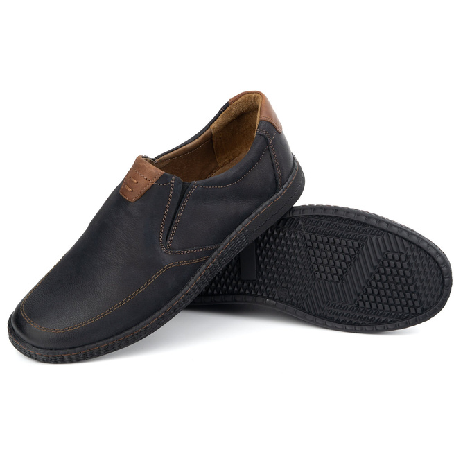 Ležérní pánská kožená obuv 854/2 černá