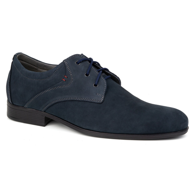 Pánská kožená obuv elegantní tmavě modrá - Model 4683