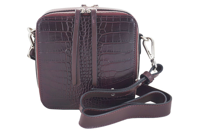 Listonoszka CROCO z szerokim paskiem - Beżowa ciemna