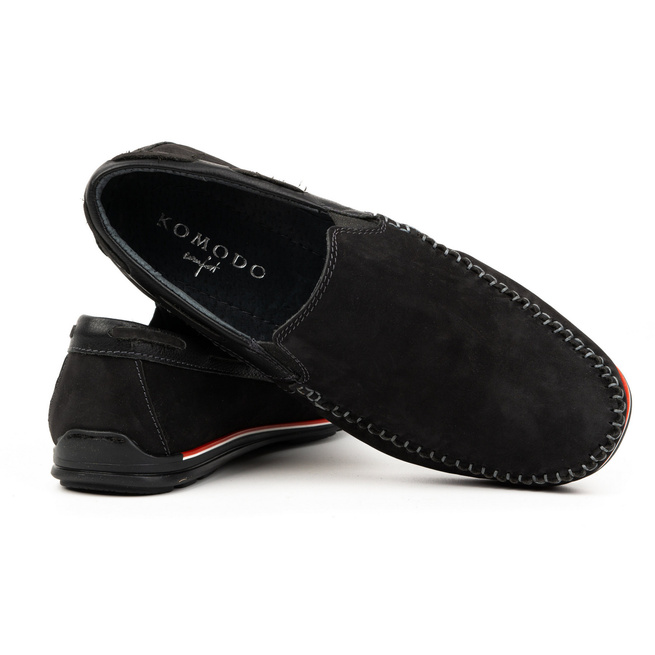 Pánské kožené mokasíny 920K black nubuck