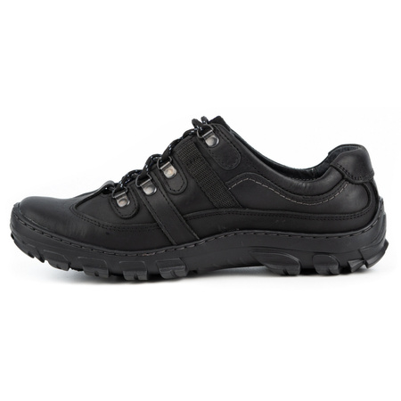 Skórzane buty trekkingowe męskie 213GT czarne