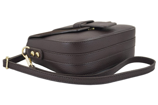 Kabelka do ruky s klopou ze semiše - Hnědá tmavá