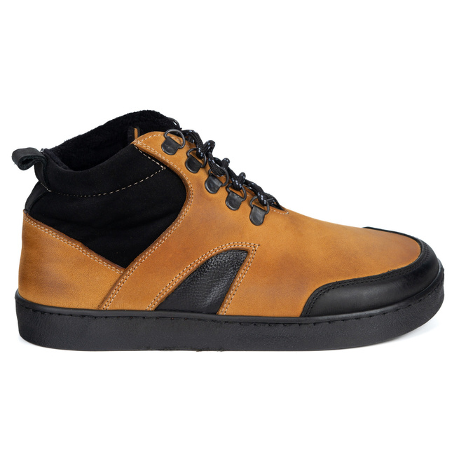 Barefoot unisex zimní kožené boty Explorer yellow