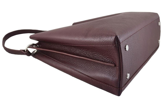 Duża torba damska skórzana - Barberini's - Ciemnoszara