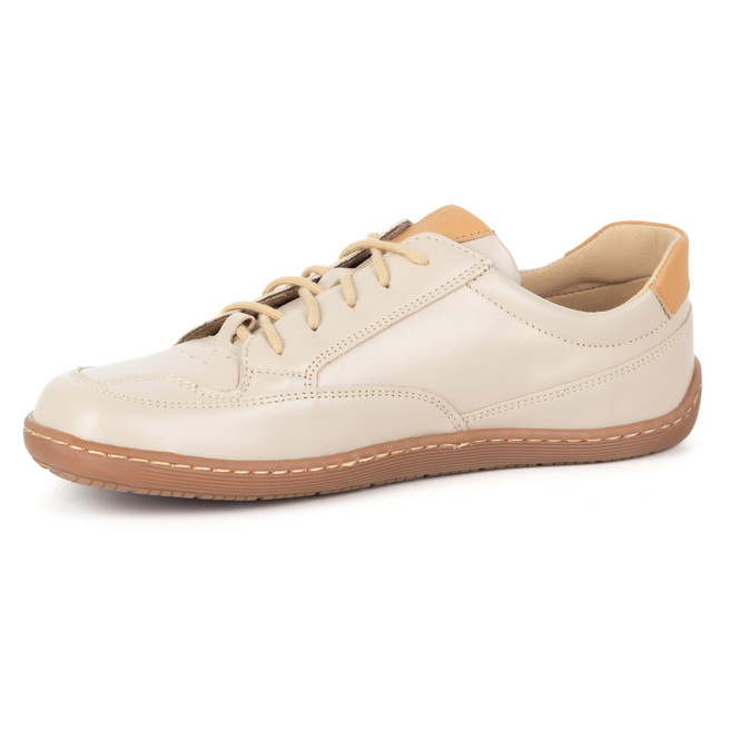 BAREFOOT Damskie minimalistyczne sneakersy skórzane OLIVIER 1282 beżowe