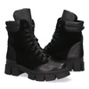 Pollonus black verona + velur zateplené dámské boty na zip 5-1581-007