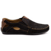 Pánská kožená mokasínová obuv 901 letní černá s hnědou