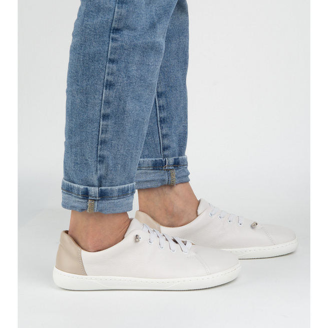 Dámská minimalistická kožená obuv barefoot 0771W bílá