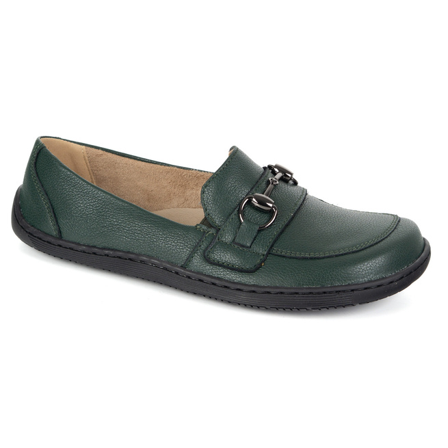 Dámské minimalistické kožené mokasíny Barefoot 1288AR green