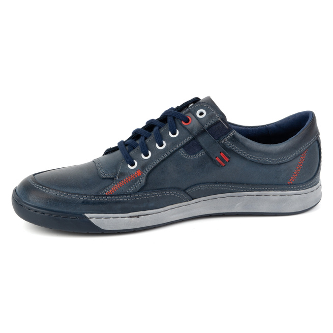 Pánská kožená obuv Casual 932k navy blue