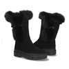 Dámské velurové kozačky s králíkem Pollonus Black 5-1434-004