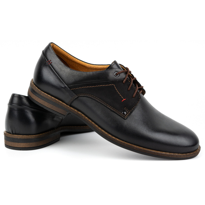 Pánská ležérní elegantní kožená obuv 333KAM černá
