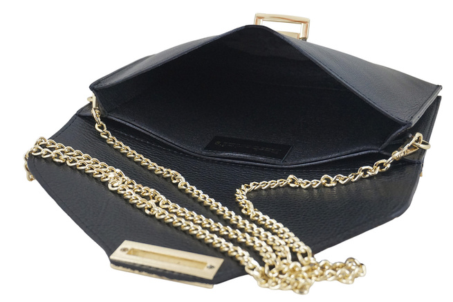 Večerní kožená kabelka s módním potiskem - černá