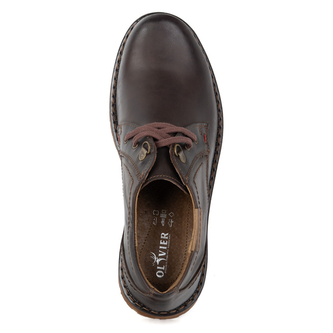 Buty męskie skórzane OLIVIER 312GT  ciemno brązowe