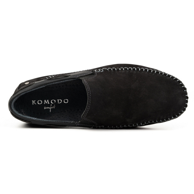 Pánské kožené mokasíny 920K black nubuck