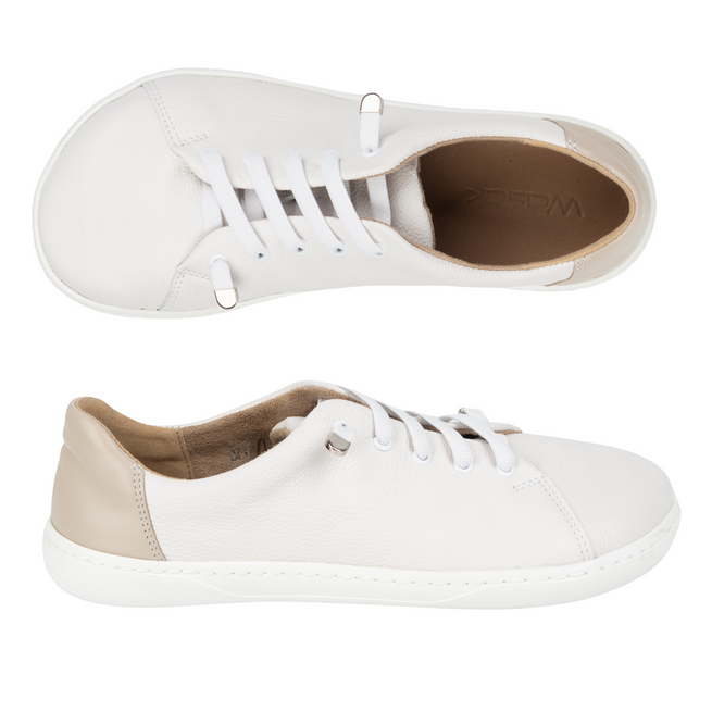 Dámská minimalistická kožená obuv barefoot 0771W bílá