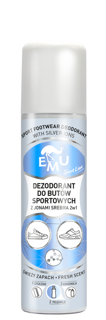 EMU SPORT LINE - DEZODORANT DO BUTÓW SPORTOWYCH Z JONAMI SREBRA 2W1 - 150 ML
