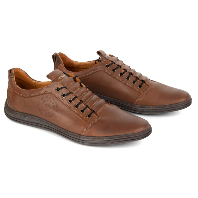 Buty męskie skórzane casual 2121/2 camel