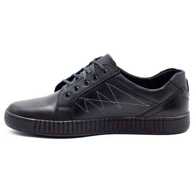 J66 pánské polobotky černé se stříbrem