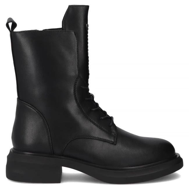 Skórzane czarne botki trzewiki damskie eleganckie DBT7241 BK czarne