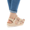 Pohodlné dámské kožené sandály 0473W beige