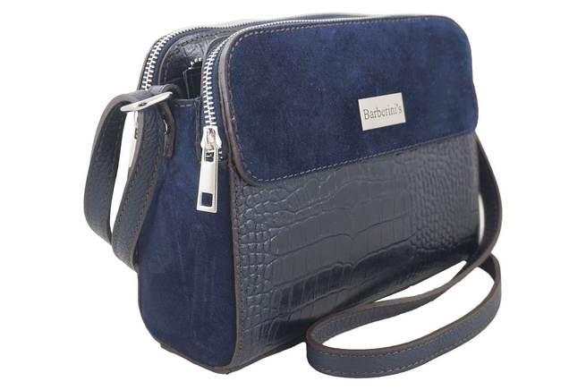Stylová tříkomorová crossbody kabelka - námořnická modř