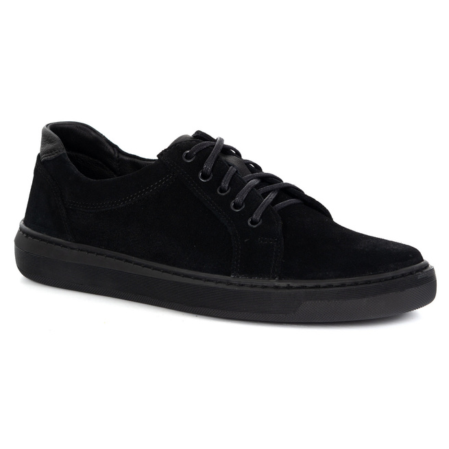 Buty męskie zamszowe skóra naturalna 7136DT czarne