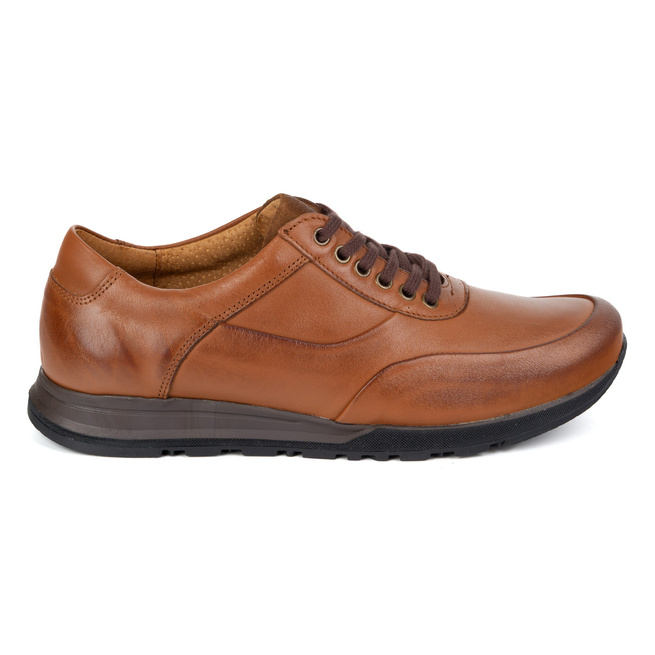 Pánské ležérní kožené polobotky Brown 902KNT brown