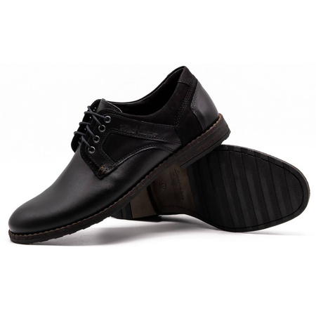 Skórzane buty męskie casual 2112 czarne