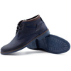 Pánské zateplené kožené boty J38S navy blue