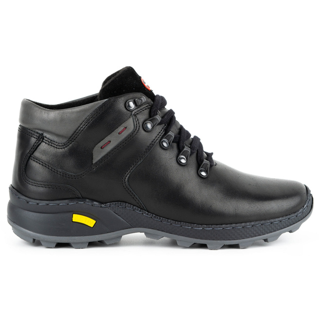 Pánské zateplené kožené boty 895MA černé