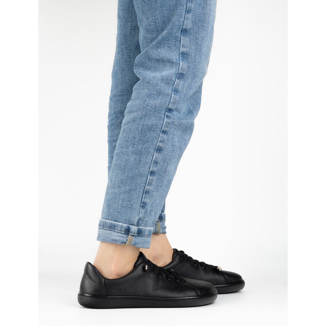 Dámské barefoot minimalistické kožené boty 0771W pea black