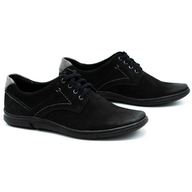 Pánská kožená obuv pro volný čas 858K černá