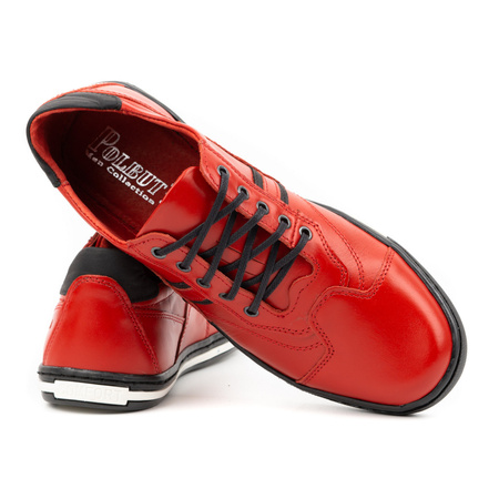 Buty męskie casual 1801L czerwone z czarnym