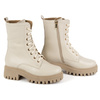Dámské zateplené kožené boty 401BB pea beige