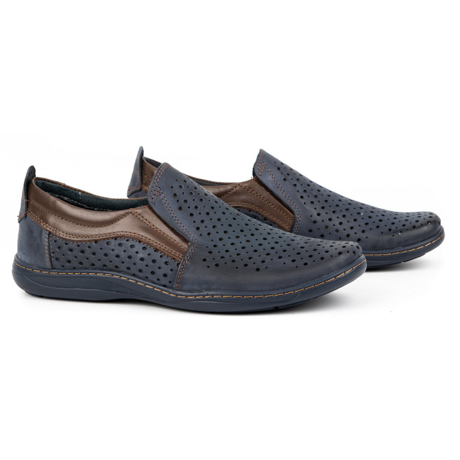 Pánské letní ažurové mokasíny 662 navy blue