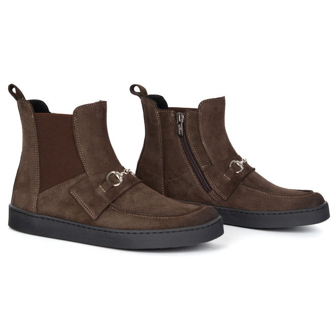 Dámské barefoot boty Scarlet z přírodní kůže zateplené zimní hnědé