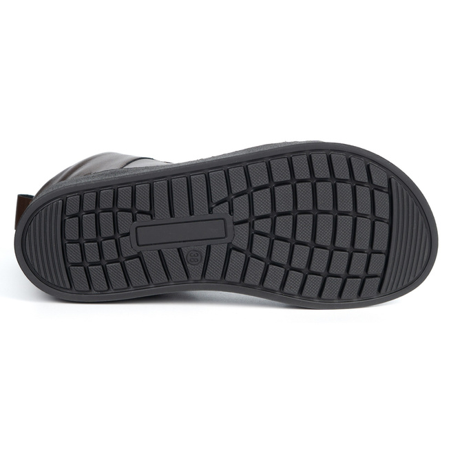 Barefoot buty skórzane minimalisthyczne Riley ocieplane brązowe