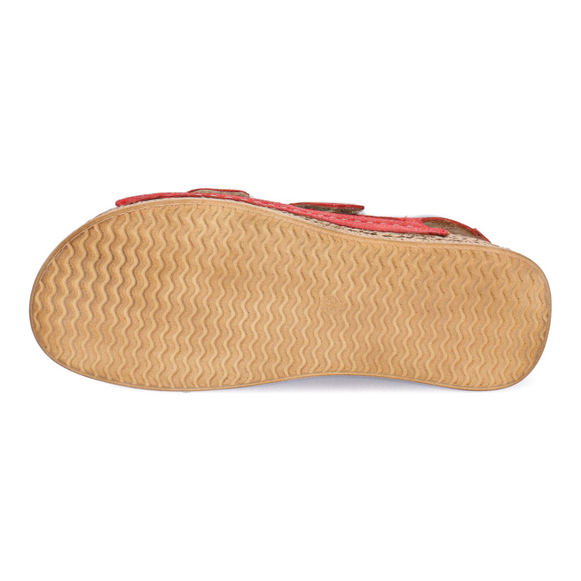 Elegantní kožené dámské sandály Pollonus red puma 5-1642-001