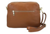 Pojemna torebka skórzana dwukomorowa - Brązowa jasna