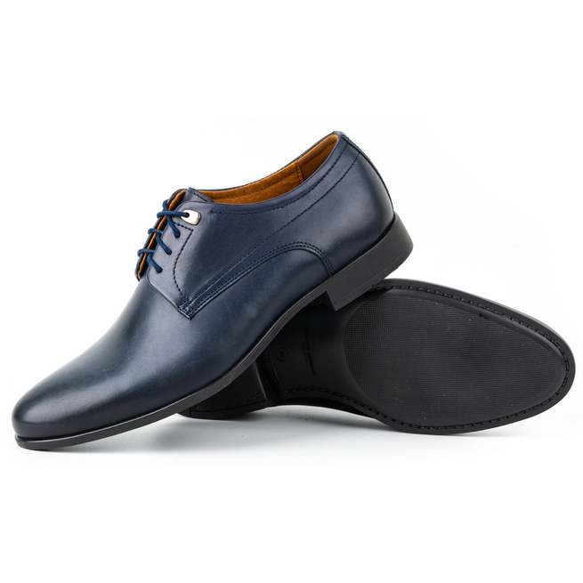 Buty męskie wizytowe skórzane 334/54 granatowe
