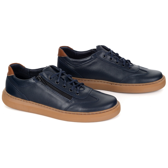 Buty męskie skóra naturalna  OLIVIER 7142DT granatowe
