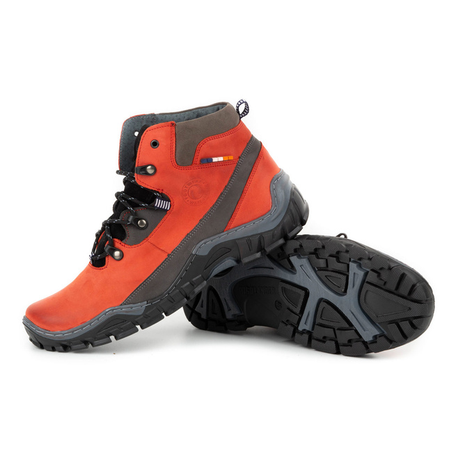 Pánské zimní kožené boty 134GT red