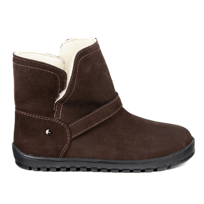 BAREFOOT dámské zimní boty Olivier Harper z černé kůže, zateplené merino vlnou