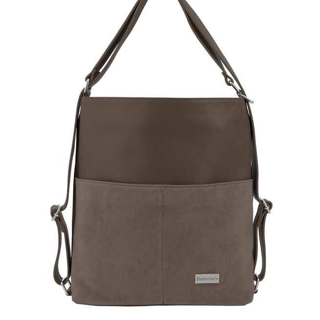 Semišová kabelka do ruky - tmavě béžová