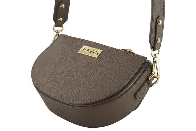 Modna torebka wizytowa skórzana - Beżowa ciemna