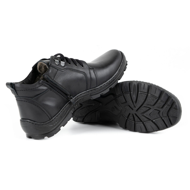 Pánské zimní kožené boty JOKER 592 black